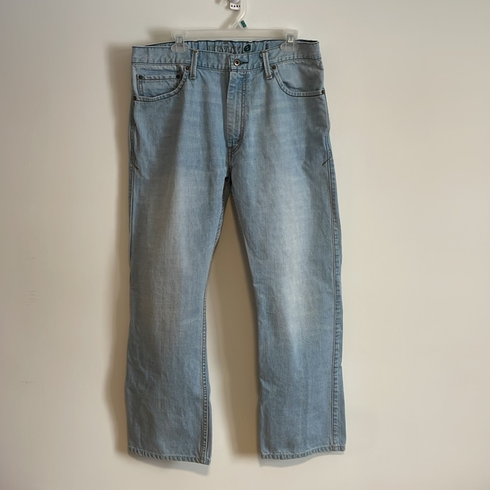 Levi’s Eco 539 Jeans Vintage Straight 36x30 Blue White Green Tab Denim Organic